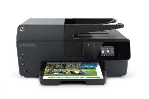 HP Officejet Pro 6830 e-All-in-One Printer, Center, Front, with output