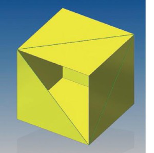 Quando è possibile vedere la geometria interna all’oggetto, attraverso di esso si può trovare un un buco nella mesh.