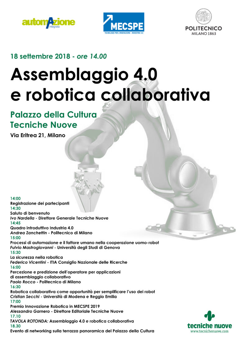 Convegno: assemblaggio 4.0 e robotica collaborativa